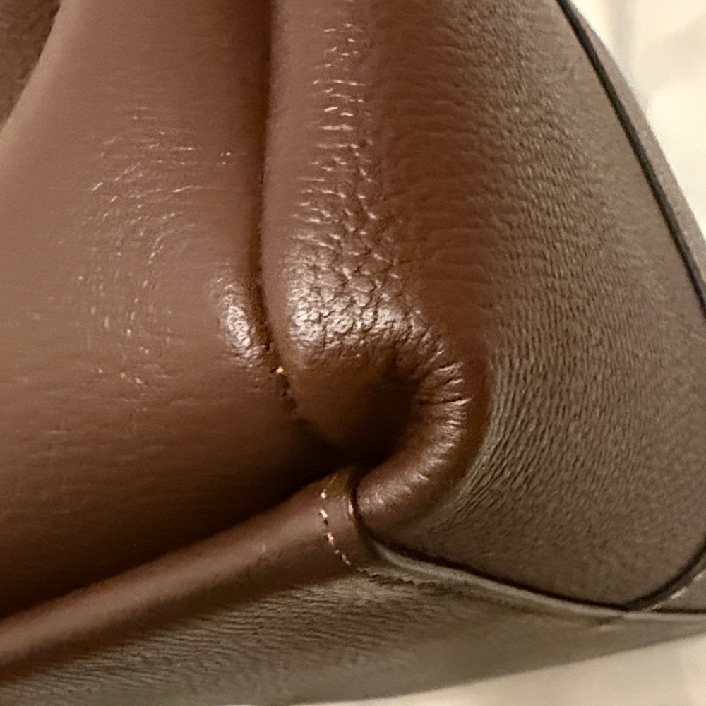 Coach Brown Pebbled Leather Top-Handle Shoulder Bag with Gold Accent - Picture 5 of 11